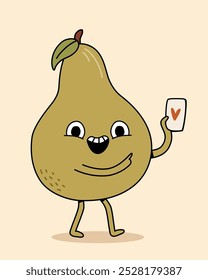 Retro fruit  character illustration. isolated vector illustration