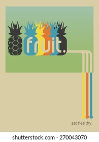 Retro fruit eat healthy poster 1