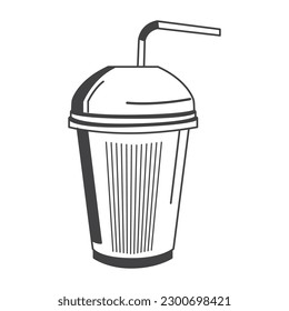 Retro Fruit Juice Cup  Vector Stock Illustration