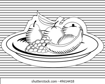 Retro fruits vector