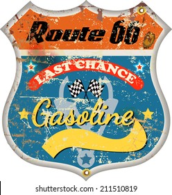 retro fuel, route sixty six gas station sign