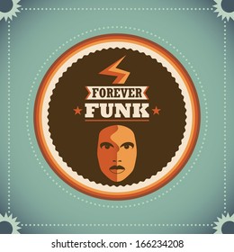 Retro Funk Poster. Vector Illustration,