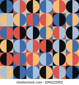 Diseño de patrones de formas geométricas retro funky con vectores de borde sin fisuras 10