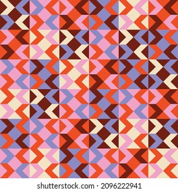 Retro funky geometric shapes pattern design with seamless edge vector eps 10