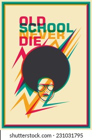 Retro funky poster. Vector illustration.