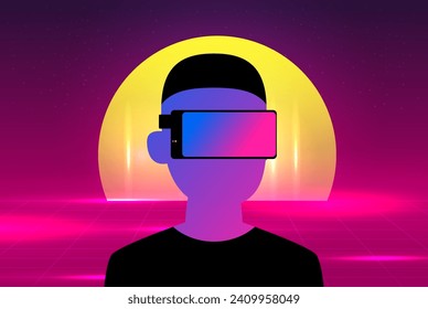 Retro future, 80s style Sci-Fi Background