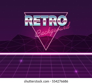 Retro future, 80s style Sci-Fi Background.