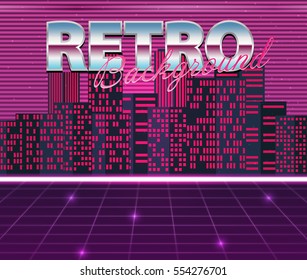 Retro future, 80s style Sci-Fi Background.
