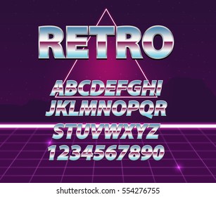 Retro future, 80s style Sci-Fi Background.
