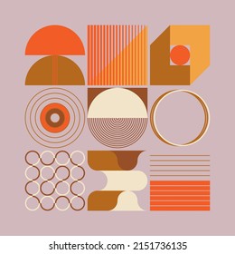Retro Future Art inspired vector pattern artwork made with abstract geometric shapes and bold forms. Digital graphics design for poster, cover, art, presentation, prints, fabric, wallpaper and etc.