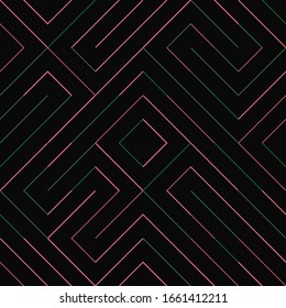 Retro future inspired artwork of vector abstract symbols with bright neon colored geometric shapes, useful for web background, poster art design, magazine front page, hi-tech print, cover artwork.