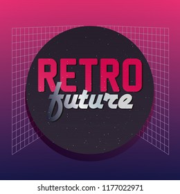 retro future label icon