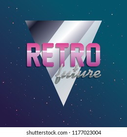 retro future label icon