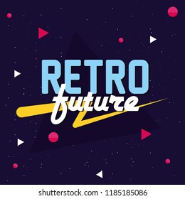 retro future label icon