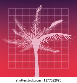 retro future label with palm