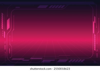 Futurismo retrô Sci-Fi fundo. grade de néon brilhante. e estrelas de vintage arcade jogos de computador