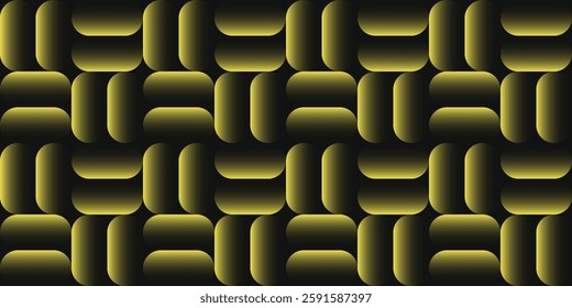 Retro Futurism Seamless Pattern Vivid Color, Abstract Vector Background. Endless Geometric Structure Abstraction for Wallpaper, Rounded Shapes Loopable Halftone Art Illustration