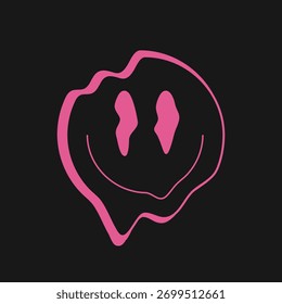 Retro futurism smiley element. Simple melting smiley illustration for social media, app and web design. Vector illustration