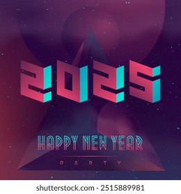 Retro Futuristic 2025 New Year Party: Neon Nights and Cosmic Delights - Join the Celestial Celebration in 3D Wonderland.