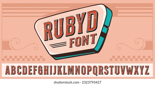 Retro Futuristic 90's style font. Vector alphabet with drop shadow over the font. suitable for game title, poster title, old style