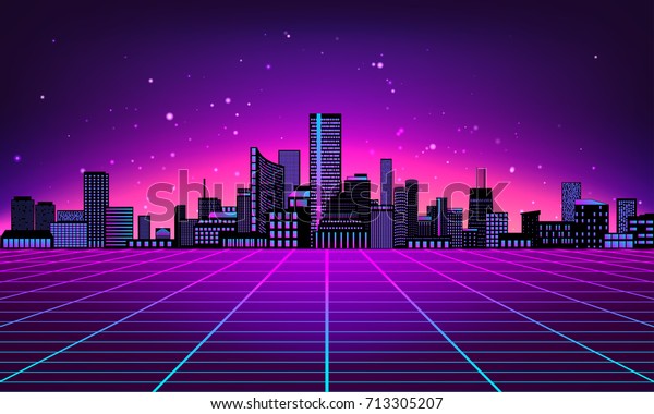 Retro Futuristic Abstract Background Made 80s Stock Vector (Royalty ...