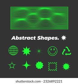 Retro futuristic abstract geometric vector minimalistic shapes, Modern trendy brutalism, extraordinary graphic elements of geometrical 3d shapes, wireframe, cyberpunk perspective grids Vaporwave.