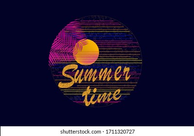 Retro futuristic background 1980s style.
sun glitch. Retro 80s fashion Sci-Fi Background in bright neon colors. Classic 80s design vector illustration