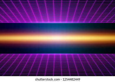 Retro futuristic background 80s style