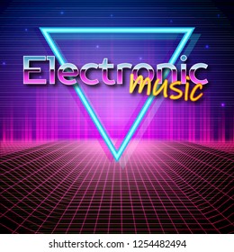 Retro futuristic background 80s style