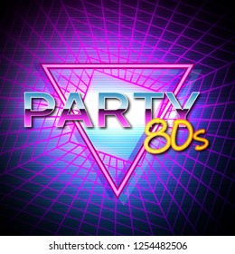 Retro futuristic background 80s style