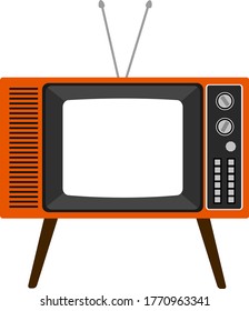 Retro und futuristische süße TV-Illustration.