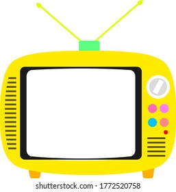 Retro und futuristische süße TV-Illustration.