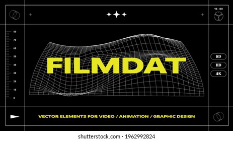 Retro futuristische Design-Elemente für Grafikdesign oder Video-Overlay