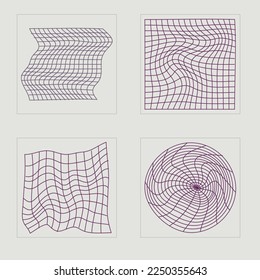 Retro futuristic elements for design. Big collection of abstract graphic geometric symbols. Objects in y2k style. Stars, starburst . Vector illustration