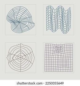 Retro futuristic elements for design. Big collection of abstract graphic geometric symbols. For modern T-shirts designed. Retro Futurist. Vector illustration