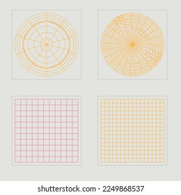 Retro futuristic elements for design. Brutalism star and flower shapes. Cyberpunk elements. Retro Futurist. Vector illustration