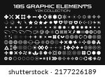 Retro futuristic elements for design. Collection of abstract graphic geometric symbols and objects in y2k style. Templates for pomters, banners, stickers, business cards