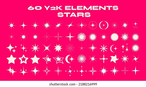 Retro futuristic elements for design. Collection of abstract graphic geometric symbols and objects in y2k style. Templates for pomters, banners, stickers, business cards