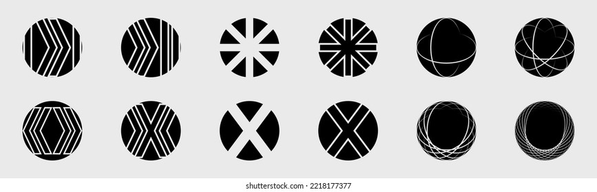 Retro futuristische Elemente für Design. Sammlung abstrakter geometrischer Symbole. Ornamente für die Dekoration. Stil der 80er Jahre. Vektorgrafik