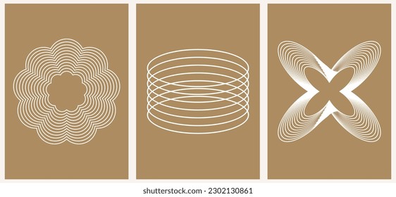 Retro futuristic elements for design. Collection of abstract graphic geometric symbols and objects in y2k style. Templates for pomters, banners, stickers, business cards