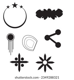 Retro futuristic elements for design. Collection of abstract graphic geometric symbols and objects in y2k style. Templates for  banners, stickers, business cards