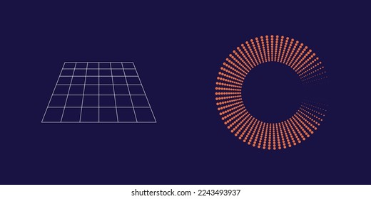 Retro futuristic elements for design. Extraordinary Graphic Assets. For modern T-shirts designed. Isolated on black background. Vector illustration