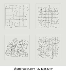 Retro futuristic elements for design. Extraordinary Graphic Assets. For modern T-shirts designed. Projects, posters, banners. Vector illustration