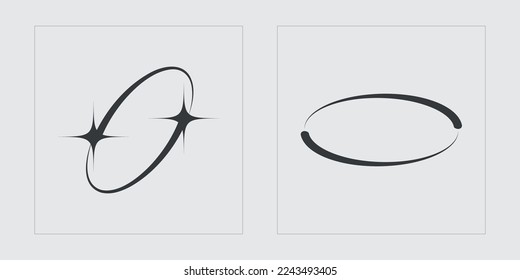 Retro futuristic elements for design. Retro futuristic graphic ornaments. Elements for graphic decoration. Futuristic. Vector illustration