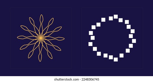 Retro futuristic elements for design. Retro futuristic graphic ornaments. Elements for graphic decoration. Projects, posters, banners. Vector illustration