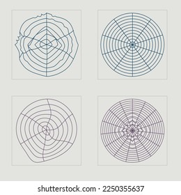Retro futuristic elements for design. Retro futuristic graphic ornaments. Objects in y2k style. Retro Futurist. Vector illustration