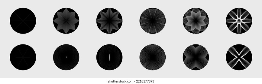 Retro futuristic elements for design. Large set of retro objects for design. Objects in y2k style. Isolated on background. Vector illustration