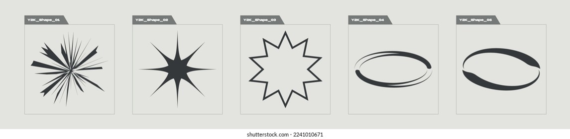 Retro futuristic elements for design. Large set of retro objects for design. Cyberpunk elements. Retro Futurist. Vector illustration