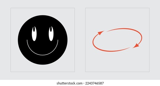 Retro futuristic elements for design. Rave psychedelic retro futuristic set. Flat minimalist icons. Stars, starburst . Vector illustration