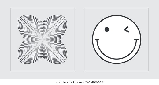 Retro futuristic elements for design. Rave psychedelic retro futuristic set. Cyberpunk elements. Anti-design. Vector illustration